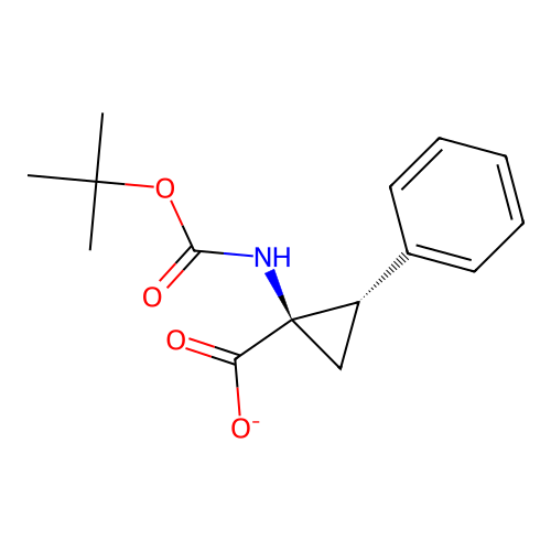(1R,2S)-1-[(tert-Butoxycarbonyl)amino]-2-phenylcyclopropane-1-carboxylate structure