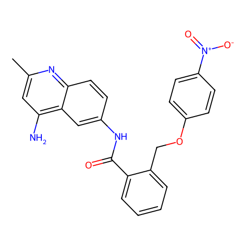 N-(4-Amino-2-methyl-quinolin-6-yl)-2-(4-nitro-phenoxymethyl)-benzamide structure