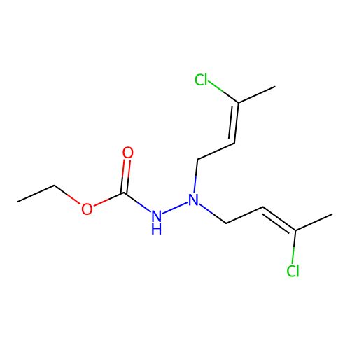 N-[双(3-氯丁-2-烯基)氨基]氨基甲酸乙酯 structure