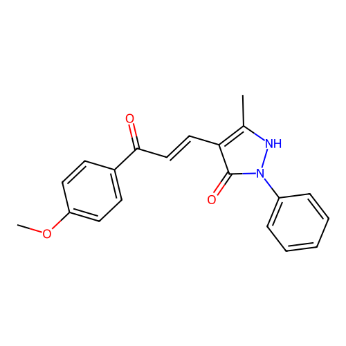 3-Pyrazolin-5-one, 4-(2-(p-anisoyl)vinyl)-3-methyl-1-phenyl- structure