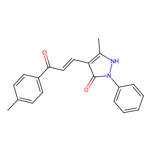 3-Pyrazolin-5-one, 3-methyl-1-phenyl-4-(2-(p-toluoyl)vinyl)- structure
