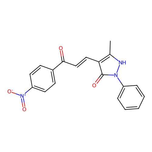 3-Pyrazolin-5-one, 3-methyl-4-(2-(p-nitrobenzoyl)vinyl)-1-phenyl- structure