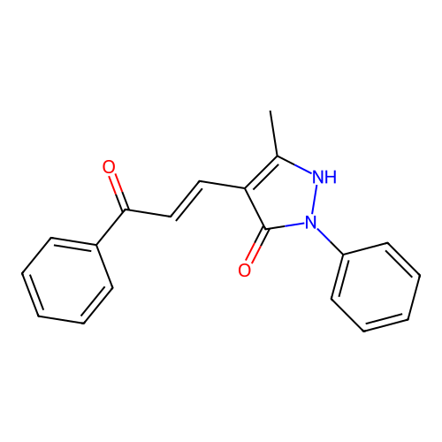 3-Pyrazolin-5-one, 4-(2-benzoylpropenyl)-3-methyl-1-phenyl- structure