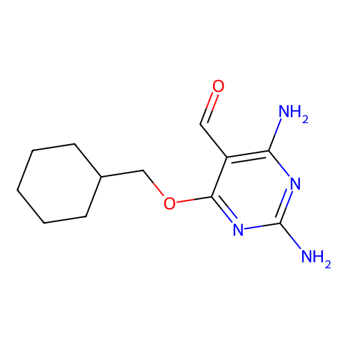 2,4-Diamino-6-(cyclohexylmethoxy)pyrimidine-5-carbaldehyde structure
