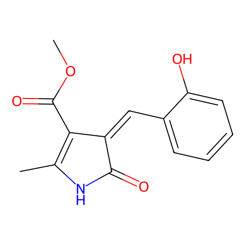 methyl (4Z)-4-[(2-hydroxyphenyl)methylidene]-2-methyl-5-oxo-4,5-dihydro-1H-pyrrole-3-carboxylate structure