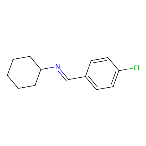 p-Chlorobenzylidene-cyclohexyl-amine structure