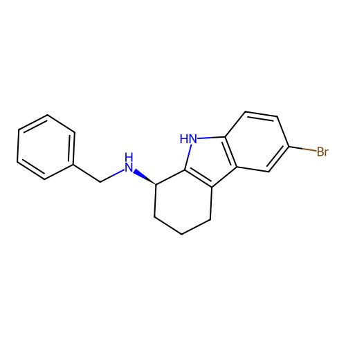 (1R)-6-Bromo-2,3,4,9-tetrahydro-N-(phenylmethyl)-1H-carbazol-1-amine structure
