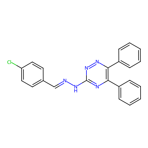 4-Chlorobenzaldehyde (5,6-diphenyl-1,2,4-triazin-3-yl)hydrazone structure