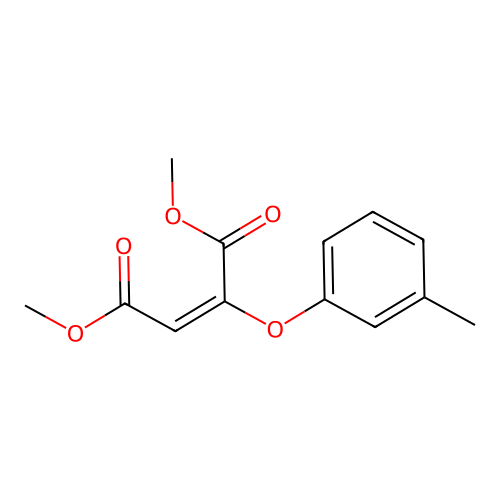 dimethyl (E)-2-(3-methylphenoxy)but-2-enedioate structure