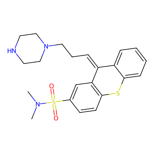 N,N-Dimethyl-9-(3-piperazin-1-ylpropylidene)thioxanthene-2-sulfonamide structure
