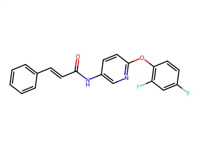 N-[6-(2,4-difluorophenoxy)pyridin-3-yl]-3-phenylprop-2-enamide structure