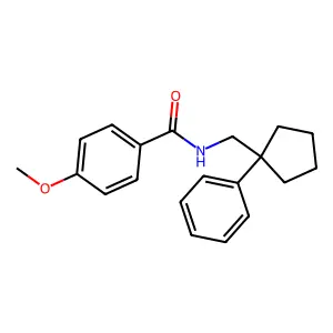 4-methoxy-N-[(1-phenylcyclopentyl)methyl]benzamide structure