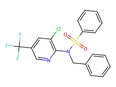 N-benzyl-N-[3-chloro-5-(trifluoromethyl)pyridin-2-yl]benzenesulfonamide structure