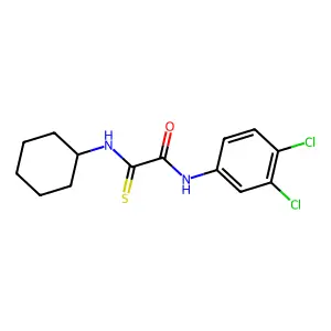 2-(cyclohexylamino)-N-(3,4-dichlorophenyl)-2-thioxoacetamide structure