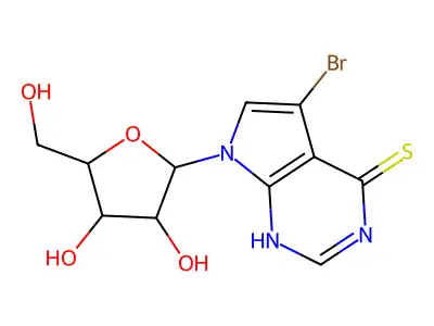 5-bromo-7-[3,4-dihydroxy-5-(hydroxymethyl)oxolan-2-yl]-1H-py structure