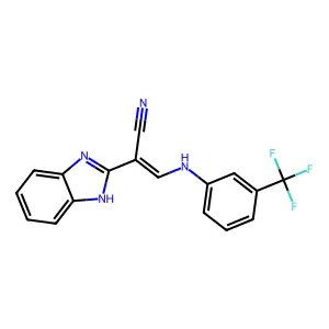 2-(1H-benzimidazol-2-yl)-3-[3-(trifluoromethyl)anilino]prop-2-enenitrile structure
