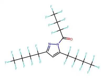 3,5-Bis(nonafluorobutyl)-1-(heptafluorobutyryl)pyrazole structure