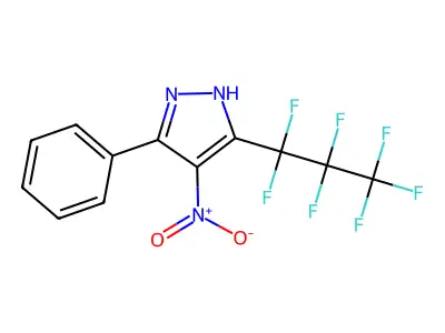 3-(Heptafluoropropyl)-4-nitro-5-phenylpyrazole structure