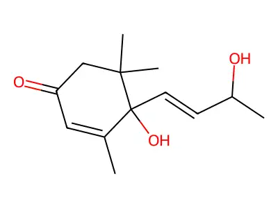 4-Hydroxy-4-(3-hydroxybut-1-enyl)-3,5,5-trimethylcyclohex-2-en-1-one structure