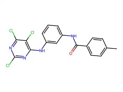 4-methyl-N-[3-[(2,5,6-trichloropyrimidin-4-yl)amino]phenyl]benzamide structure