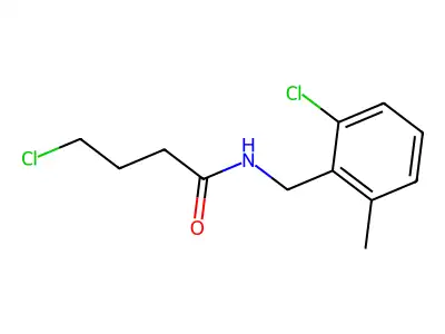 4-chloro-N-[(2-chloro-6-methylphenyl)methyl]butanamide structure