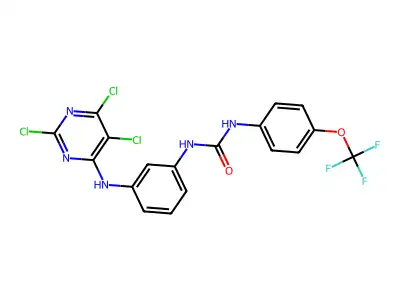 N-{3-[(2,5,6-trichloropyrimidin-4-yl)amino]phenyl}-N'-[4-(trifluoromethoxy)phenyl]urea structure