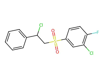 2-Chloro-4-[(2-chloro-2-phenylethyl)sulfonyl]-1-fluorobenzene structure