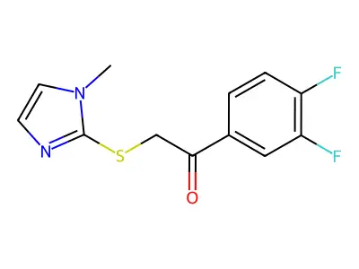 1-(3,4-Difluorophenyl)-2-((1-methyl-1h-imidazol-2-yl)thio)ethan-1-one structure