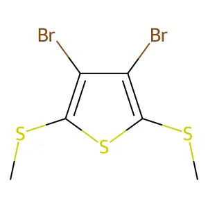 3,4-Dibromo-2,5-bis(methylthio)thiophene structure