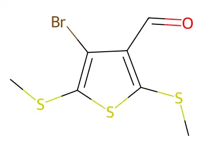 4-Bromo-2,5-bis(methylthio)-3-thiophenecarboxaldehyde structure