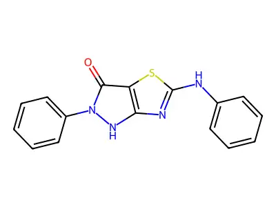 1,2-Dihydro-2-phenyl-5-(phenylamino)-3H-pyrazolo[3,4-d]thiazol-3-one structure