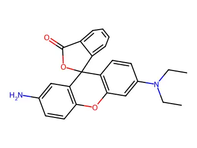 Spiro(isobenzofuran-1(3H),9'-(9H)xanthen)-3-one, 2'-amino-6'-(diethylamino)- structure