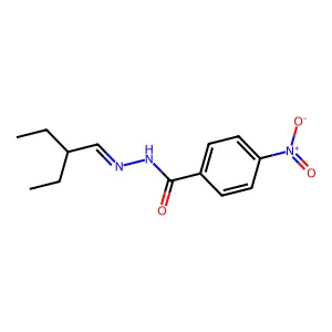 N-(2-ethylbutylideneamino)-4-nitrobenzamide structure