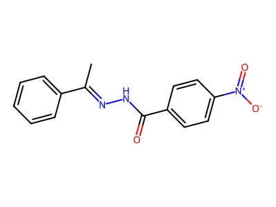 4-nitro-N-(1-phenylethylideneamino)benzamide structure