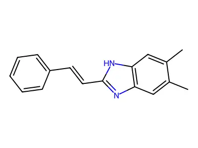 5,6-dimethyl-2-styryl-1H-benzimidazole structure