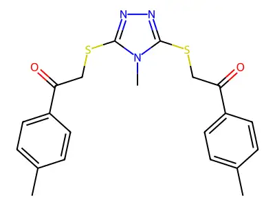 2,2'-[(4-Methyl-4H-1,2,4-triazole-3,5-diyl)bis(thio)]bis[1-(4-methylphenyl)ethanone] structure