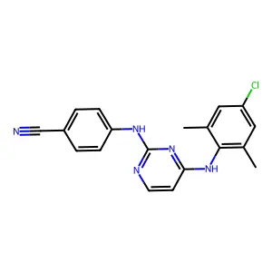 4-[[4-(4-Chloro-2,6-dimethyl-anilino)pyrimidin-2-yl]amino]benzonitrile structure