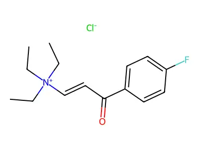N,N,N-triethyl-3-(4-fluorophenyl)-3-oxoprop-1-en-1-aminium chloride structure