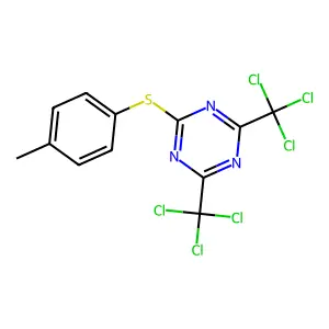 2-(4-Methylphenyl)sulfanyl-4,6-bis(trichloromethyl)-1,3,5-triazine structure