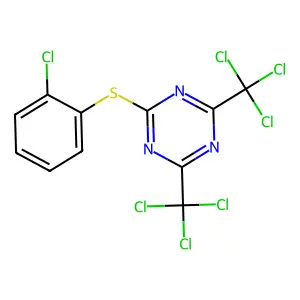 2-(2-Chlorophenyl)sulfanyl-4,6-bis(trichloromethyl)-1,3,5-triazine structure