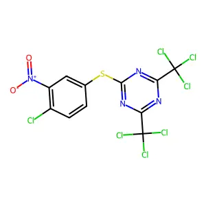 2-(4-Chloro-3-nitrophenyl)sulfanyl-4,6-bis(trichloromethyl)-1,3,5-triazine structure