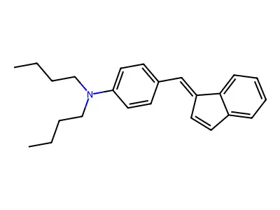 N,N-dibutyl-4-(inden-1-ylidenemethyl)aniline structure