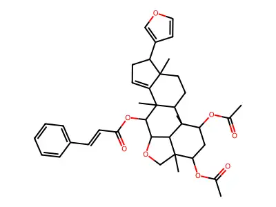 [16,18-diacetyloxy-6-(furan-3-yl)-1,5,10,15-tetramethyl-13-oxapentacyclo[10.6.1.02,10.05,9.015,19]nonadec-8-en-11-yl] 3-phenylprop-2-enoate structure