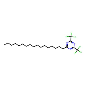 2-Heptadecyl-4,6-bis(trichloromethyl)-1,3,5-triazine structure
