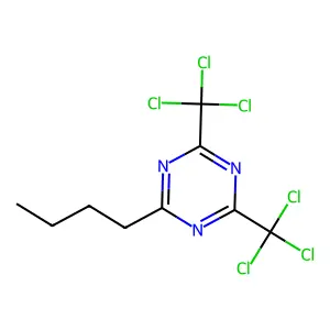 2-Butyl-4,6-bis(trichloromethyl)-S-triazine structure
