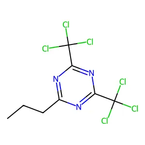 2-Propyl-4,6-bis(trichloromethyl)-1,3,5-triazine structure