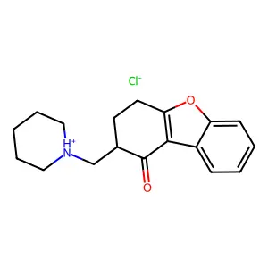 1(2H)-Dibenzofuranone, 3,4-dihydro-2-(piperidinomethyl)-, hydrochloride structure