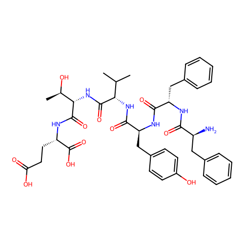 H-Phe-Phe-Tyr-Val-Thr-Glu-OH structure
