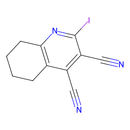 2-Iodo-5,6,7,8-tetrahydroquinoline-3,4-dicarbonitrile structure