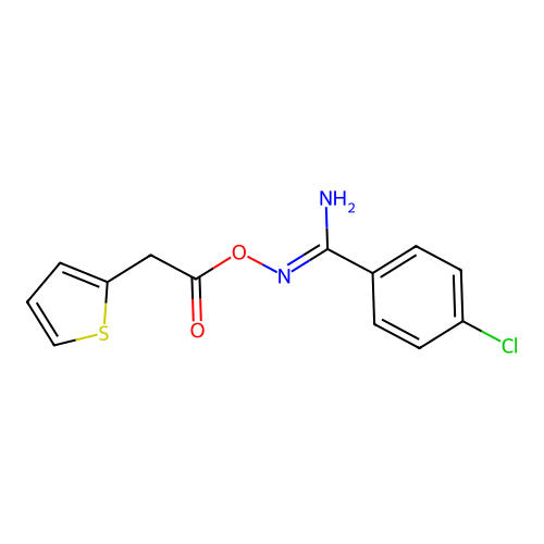 [[Amino-(4-chlorophenyl)methylidene]amino] 2-thiophen-2-ylacetate structure